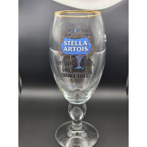 Stella Artois Pilsner Beer Glass Gold Rim Buy Give Water Change Lives